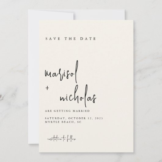 Moderne Minimalistische Foto-Hochzeit Save The Date (Vorderseite)
