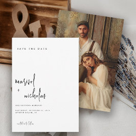 Moderne Minimalistische Foto-Hochzeit Save The Date