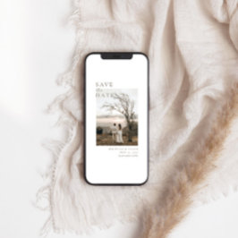 Moderne Minimalistische Foto-Hochzeit Save The Date