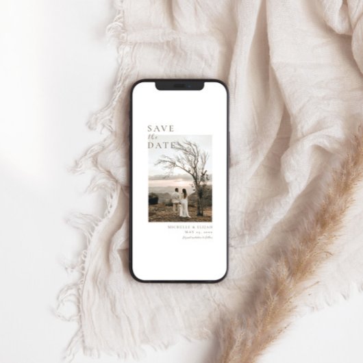 Moderne Minimalistische Foto-Hochzeit Save The Date