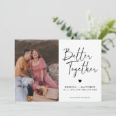 Moderne Minimalistische Foto-Hochzeit Save The Date (Stehend Vorderseite)