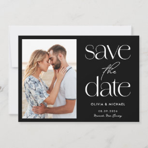 Moderne Minimalistische Foto-Hochzeit Save The Date