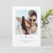 Moderne Minimalistische Foto-Hochzeit Save The Date (Stehend Vorderseite)