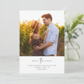 Moderne Minimalistische Foto-Hochzeit Save The Date (Stehend Vorderseite)