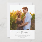 Moderne Minimalistische Foto-Hochzeit Save The Date (Vorderseite)