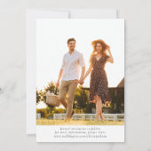 Moderne Minimalistische Foto-Hochzeit Save The Date (Rückseite)