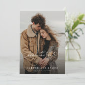 Moderne Minimalistische Foto-Hochzeit Save The Date (Stehend Vorderseite)