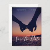 Moderne Minimalistische Foto-Hochzeit spart das Da Ankündigungspostkarte (Vorne/Hinten)