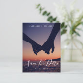 Moderne Minimalistische Foto-Hochzeit spart das Da Ankündigungspostkarte (Stehend Vorderseite)