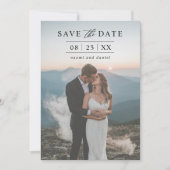 Moderne Minimalistische Foto-Hochzeit spart das Da Einladung (Vorderseite)