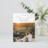 Moderne Minimalistische Foto-Hochzeit spart das Da Postkarte (Stehend Vorderseite)