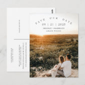 Moderne Minimalistische Foto-Hochzeit spart das Da Postkarte (Vorne/Hinten)