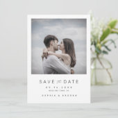 Moderne minimalistische Foto Hochzeit speichern da Save The Date (Stehend Vorderseite)