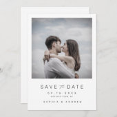 Moderne minimalistische Foto Hochzeit speichern da Save The Date (Vorne/Hinten)