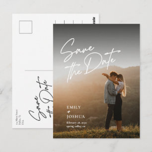 Moderne Minimalistische Foto-Hochzeit Termin Merkb Postkarte