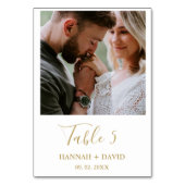 Moderne Minimalistische Foto-Hochzeit Tischnummer (Vorderseite)