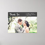 Moderne Minimalistische Foto Hochzeit Vielen Dank Leinwanddruck<br><div class="desc">Besteht aus einfachen Sans Serif Typografie. Diese Elemente sind einfach,  lustig und modern. Dieses wurde von White Paper Birch Co. exklusiv für Zazzle entworfen. Abrufbar unter: http://www.zazzle.com/whitepaperbirch</div>