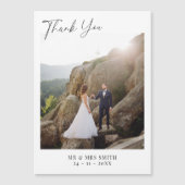 Moderne Minimalistische Foto Hochzeit Vielen Dank Magneteinladung (Vorderseite)