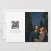 Moderne minimalistische Foto-Hochzeits-QR-Code Save The Date (Rückseite)