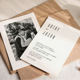Moderne minimalistische Foto-Hochzeitseinladung Einladung