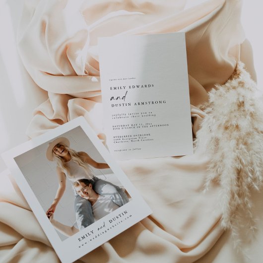 Moderne Minimalistische Foto Hochzeitseinladung Einladung