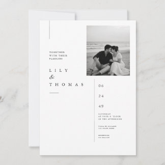 Moderne minimalistische Foto-Hochzeitseinladung. Einladung