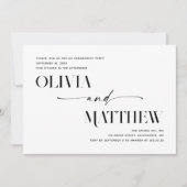 Moderne minimalistische Foto Hochzeitsfeier Einladung (Vorderseite)