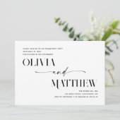 Moderne minimalistische Foto Hochzeitsfeier Einladung (Stehend Vorderseite)