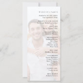 Moderne minimalistische Foto-Hochzeitsprogramm (Rückseite)