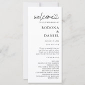 Moderne minimalistische Foto-Hochzeitsprogramm (Vorderseite)