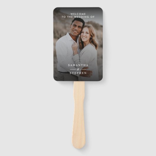 Moderne Minimalistische Foto-Hochzeitsprogramme Fächer (Vorderseite)