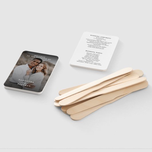 Moderne Minimalistische Foto-Hochzeitsprogramme Fächer (Non-assembled)