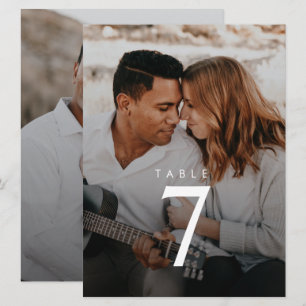 Moderne Minimalistische Foto-Hochzeitstisch-Nummer
