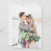 Moderne Minimalistische Foto-Kalligrafie-Hochzeit Dankeskarte (Rückseite)