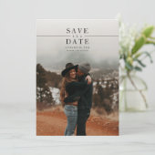 Moderne Minimalistische Foto-QR-Code-Hochzeit Save The Date (Stehend Vorderseite)