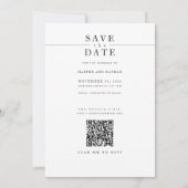 Moderne Minimalistische Foto-QR-Code-Hochzeit Save The Date (Rückseite)
