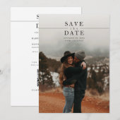Moderne Minimalistische Foto-QR-Code-Hochzeit Save The Date (Vorne/Hinten)