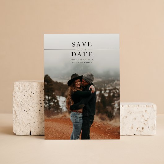Moderne Minimalistische Foto-QR-Code-Hochzeit Save The Date