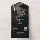 Moderne minimalistische Foto QR Code UAWG Hochzeit All In One Einladung (Innen Boden)