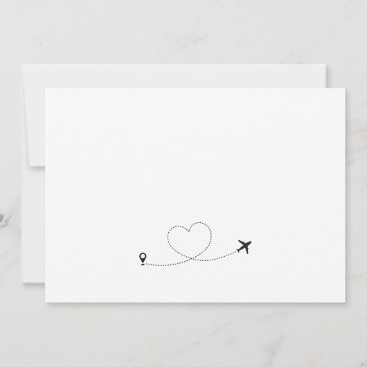 Moderne minimalistische Foto Reise Welt Hochzeit Save The Date (Rückseite)