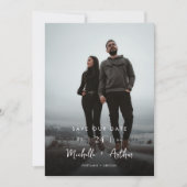 Moderne Minimalistische Foto Save the Date Card (Vorderseite)