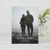 Moderne Minimalistische Foto Save the Date Card (Stehend Vorderseite)