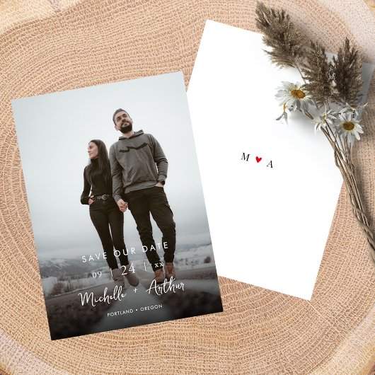 Moderne Minimalistische Foto Save the Date Card