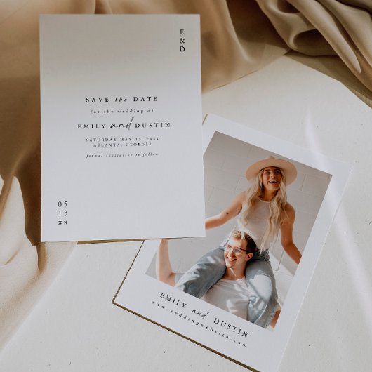 Moderne Minimalistische Foto Save the Date Card Einladung