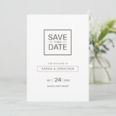 Moderne Minimalistische Foto Save the Date Card Einladung (Stehend Vorderseite)
