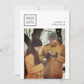 Moderne Minimalistische Foto Save the Date Card Einladung (Rückseite)