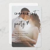 Moderne Minimalistische Foto-Script-Engagement-Par Einladung (Vorne/Hinten)