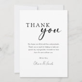 Moderne Minimalistische Foto-Script-Hochzeit Dankeskarte (Vorderseite)