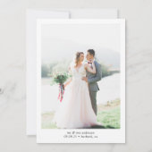 Moderne Minimalistische Foto-Script-Hochzeit Dankeskarte (Rückseite)