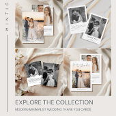 Moderne Minimalistische Foto-Script-Hochzeit Dankeskarte